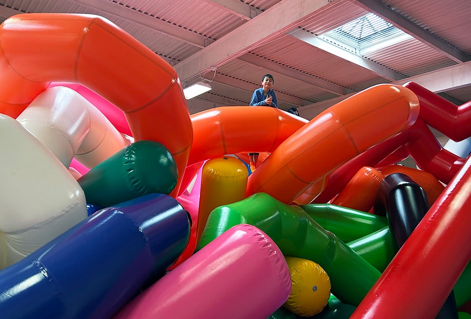 Climb to the rafters—for FREE—at Keff Joons, CJ Hendry's new art installation. 
