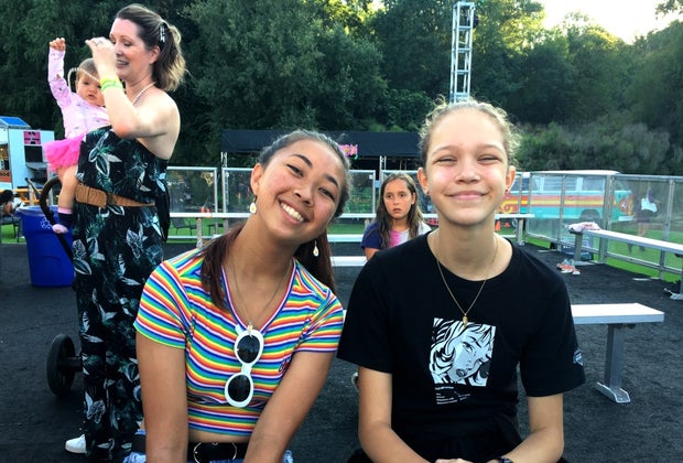 The DiscOasis at South Coast Botanic Garden: smiling girls