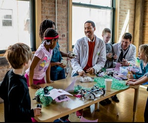 Kids enjoying a science lab. Photo by Keith Shegan, courtesy of Kids Science Labs, Roscoe Village 
