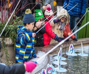 Penguins have been discovered in the Bryant Park Fountain! Bring the kids to help catch them. Photo by Jane Kratochvil