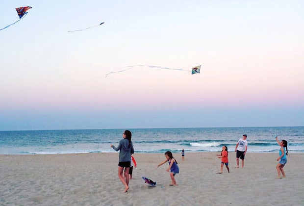 Kids on a Jersey Shore beach