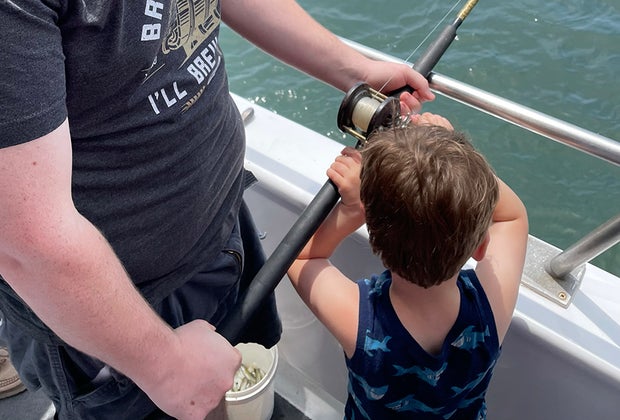 long Island fishing with dad on father's day