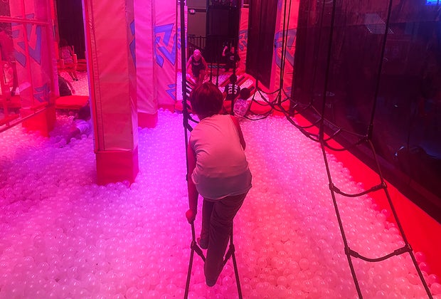 Long Isalnd indoor birthday party spots: ninja-like obstacles with friends at Urban Air.