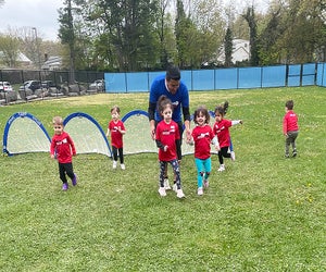 Toddlers can get their feet moving at Super Soccer Stars. Photo by the author