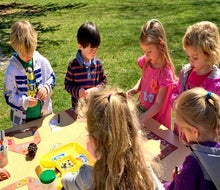 Toddlers enjoy crafts, along with many other activities, at  Child’s World Nursery School in Port Washington. Photo courtesy of the school