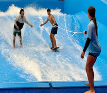 Catch the endless waves at Scott's Pointe's indoor surf simulator.