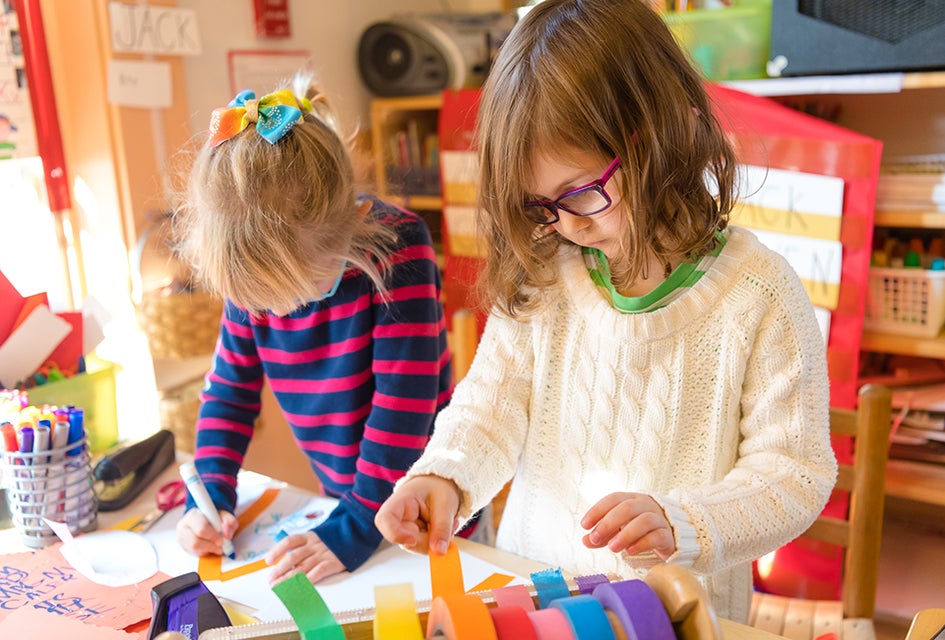 Preschoolers have a dedicated learning space at The Green Vale School.