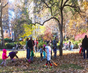 Get raking at Madison Square Park's Leaf Fest. Photo courtesy of NYC Parks