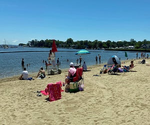 Hit the beach at Harbor Island Park, which is an action-packed Mamaroneck destination in any season. Photo by author