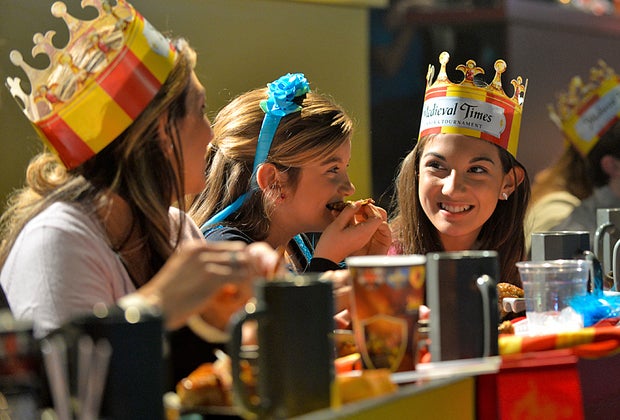 Medieval Times: Girls eating their meal