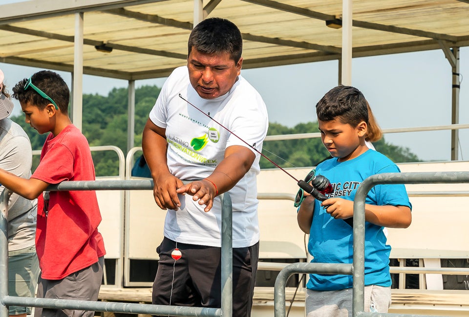Fishing is a great way to bond with the family in nature. Photo courtesy of Montgomery Parks in Maryland