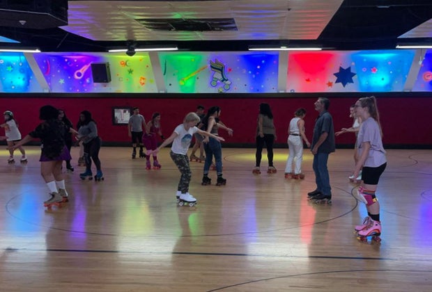 Retro rollerskating is always a blast.