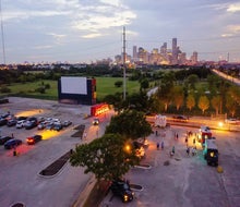 Take movies outside with a drive-in theater in Houston. Photo courtesy of the MoonStruck Drive-In