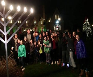 Join the Moorestown community for the lighting of the lawn menorah. Photo courtesy of The Chabad Center 