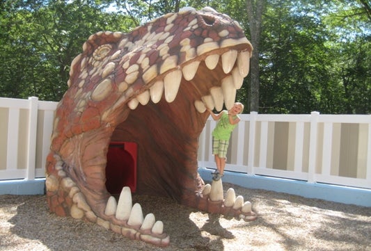 Put a really big smile on their faces by taking the kids to visit the Dinosaur Place at Nature's  Art Village in Connecticut!