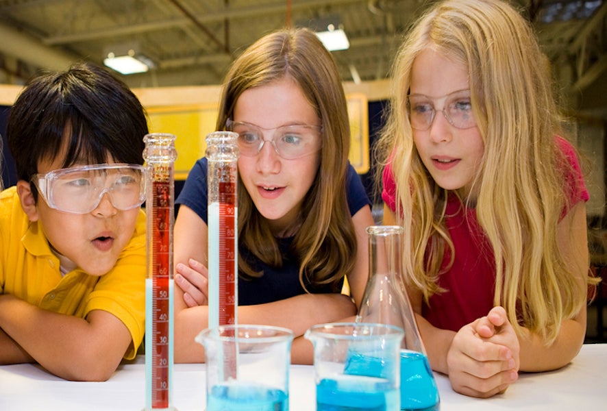 Kids become chemists at multiple museums during STEM week. Photo courtesy of the Museum of Science