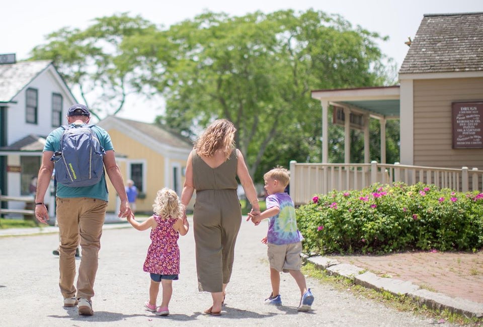 The outdoor grounds of the Mystic Seaport Museum are open for exploring. Photo courtesy of the Mystic Seaport Museum