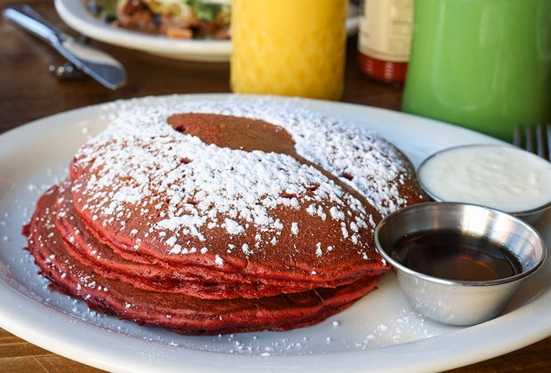 red velvet pancakes at Toast: Family-Friendly Restaurants at the Jersey Shore