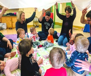 Caregivers and little one can do music together at Musical Munchkins of New Jersey. Photo courtesy of Musical Munchkins