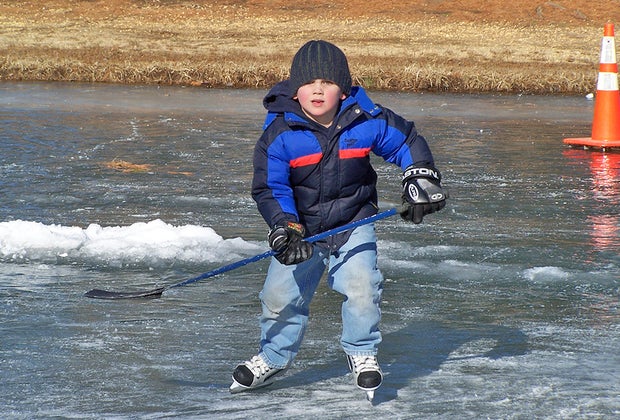 Winter sports in New Jersey: Pond ice skating at Shark River Park