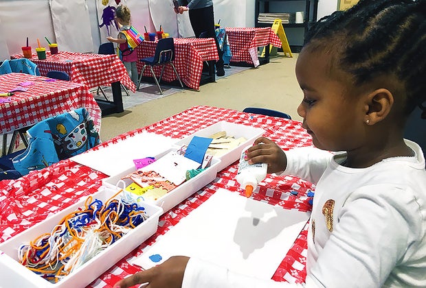 Enjoy arts and crafts at Imagine That's indoor play space