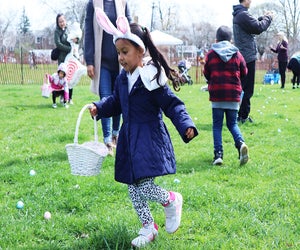 The Queens County Farm Museum hosts a massive Barnyard  Egg Hunt complete with with Whiskers the Bunny photo-ops. Photo courtesy of the museum
