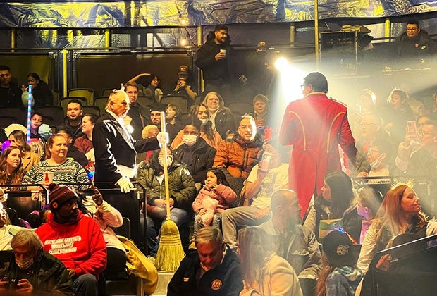 The audience is part of the action at Flip Circus