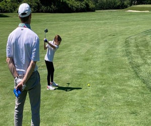 Konnectgolf's hybrid summer camp model includes time in its NYC facility and on a golf course in New Jersey. Photo courtesy of the camp