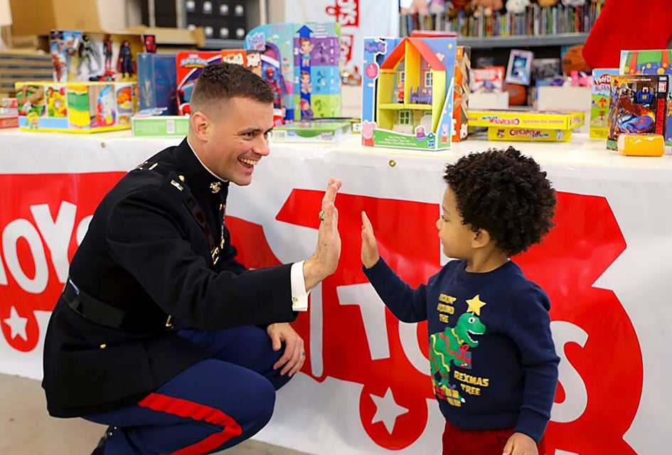 Toys for Tots brings Christmas joy to children in need. Photo courtesy of the Marine Toys for Tots Foundation