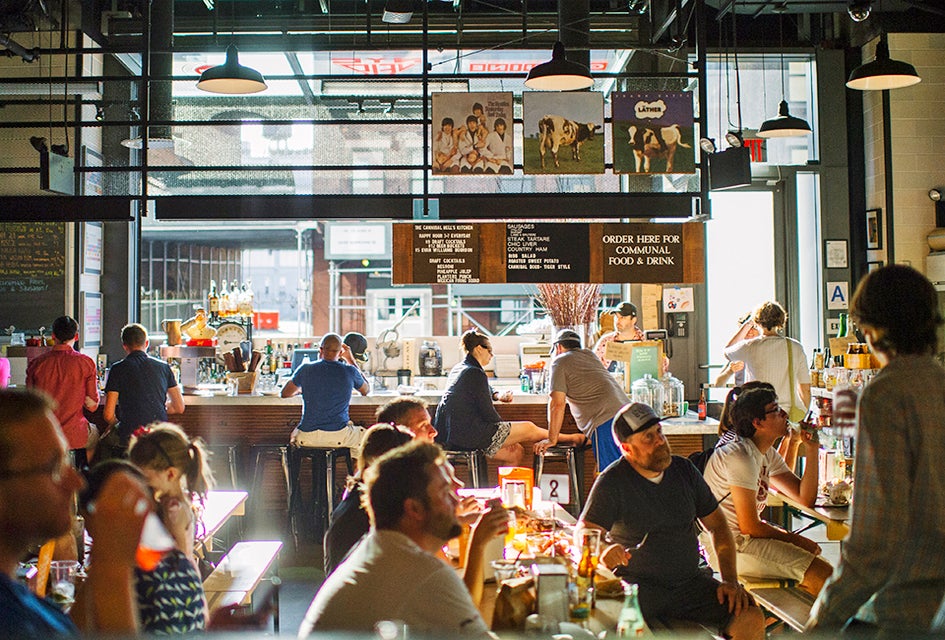 Escape the crowds of Times Square for a communal meal at Gotham West Market. Photo by Daniel Krieger