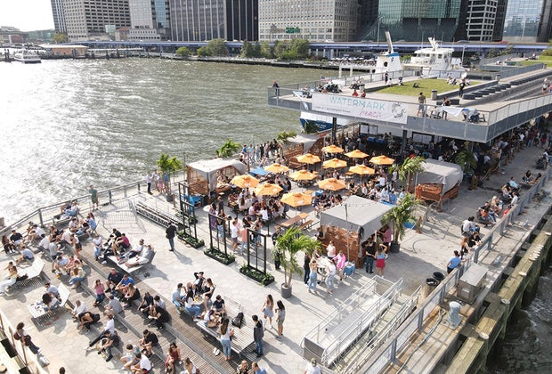 Outdoor dining at the Watermark Restaurant.