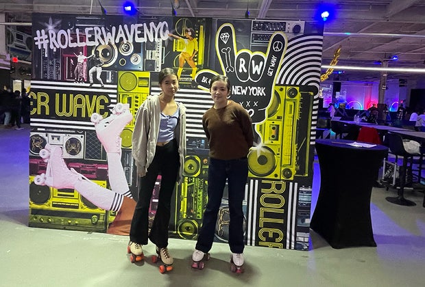 Roller skating at the Roller Wave: Retro-inspired art