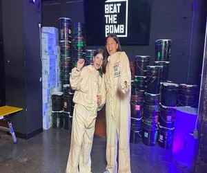 Teens love competing at Beat the Bomb, where they'll be paint bombed if they don't escape in time. Photo by the author