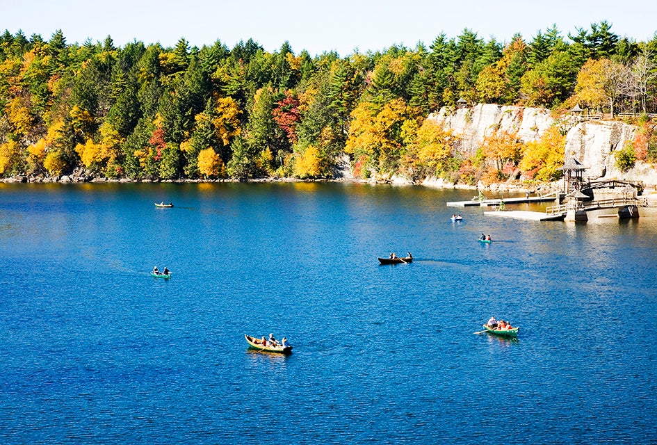 Take in the splendor of the season with a fall getaway to Mohonk Mountain House in New Paltz. Photo courtesy of Mononk Mountain House