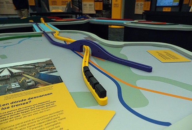 Train table at CityWorks at NYSCI