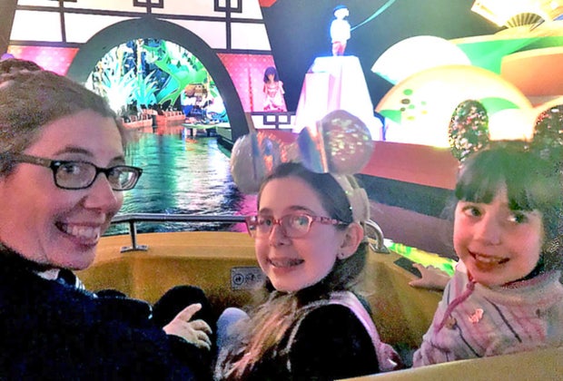 Family on a Disney World ride