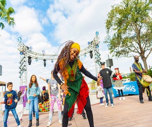 Visit Disney Springs for a special Kids Club event each Saturday in January, featuring interactive family fun. Photo courtesy of Disney