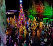 Winter Wonderland at Wekiva Island is back with a supersized Christmas tree, snow flurries, Christmas lights, Santa, and more! Photo courtesy Wekiva Island