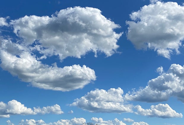 Outdoor Activities in Nature for Kids: clouds in a blue sky