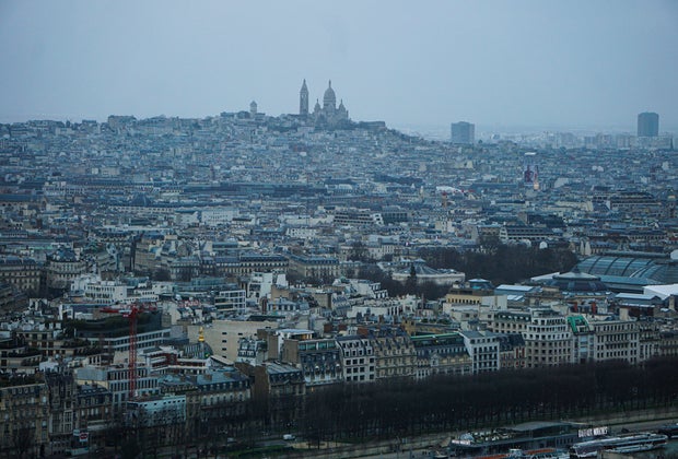 Take in the views from the Eiffel Tower when visiting Paris with kids