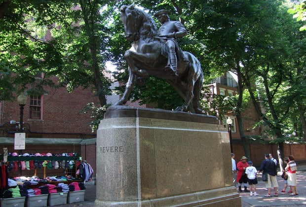 Freedom Trail Boston with Kids - Paul Revere Statue