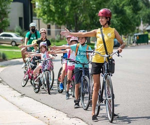 Pedalheads summer camps help get kiddos onto two wheels. Photo courtesy of Pedalheads Bike Camps