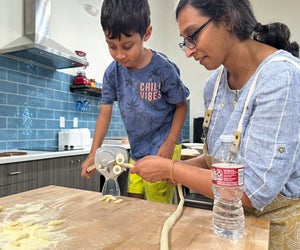 The whole family can learn to cook together. Photo courtesy of Danjoy's Homemade Pasta