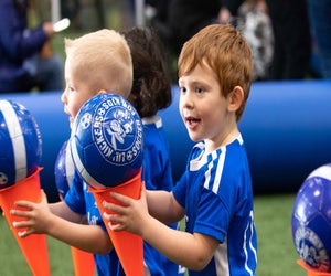 Toddlers can start soccer as young as 18 months! Photo courtesy of Lil' Kickers