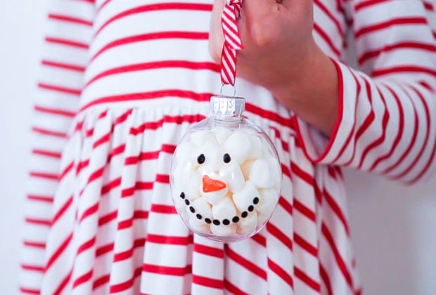 DIY Christmas Ornaments: Snowman Marshmallow Ornament