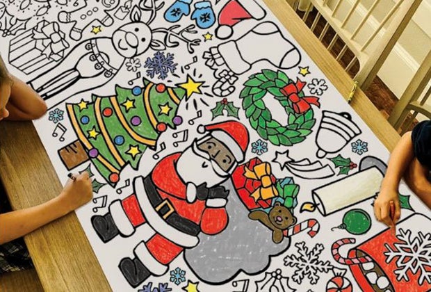 Brilliant Gifts and Kid-Entertaining Ideas for December: Coloring Tablecloth