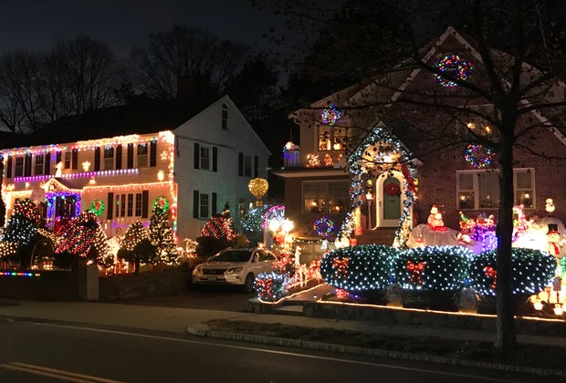 Photo of decorated houses - Best Neighborhood Christmas Light Displays in Boston