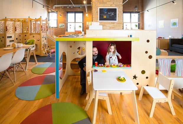 Present Place is an indoor playground in Chicago that offers coffee
