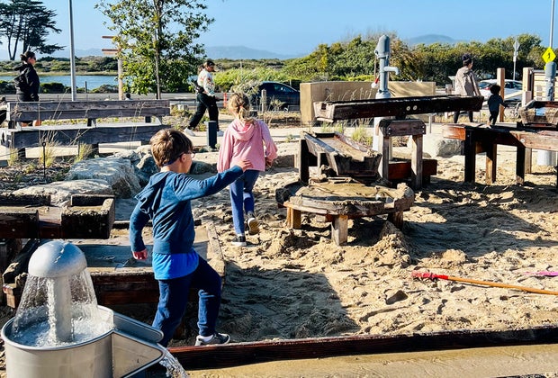 Exploring San Francisco's New Presidio Tunnel Tops with Kids: Get wet in the water features!