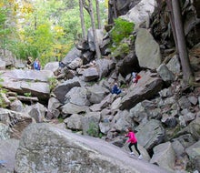 Kids love climbing the rocks at Purgatory Chasm. Photo courtesy of Purgatory Chasm State Reservation, Facebook